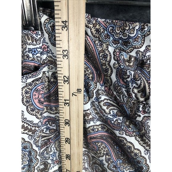 Talbots The Perfect Crop Women's Beige Multi Paisley Cotton Stretch Pants SZ-22 - Picture 9 of 16